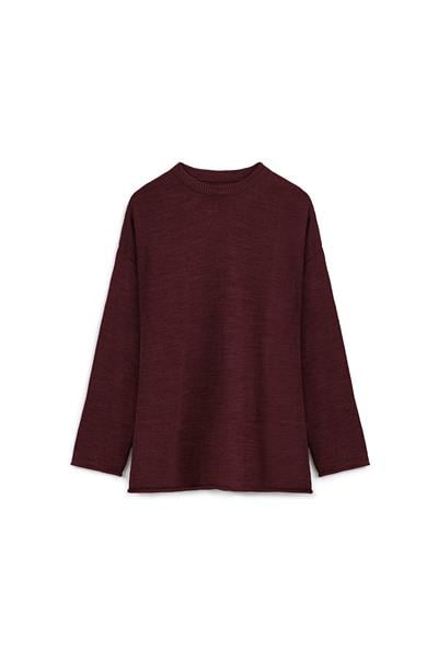 Oversize Triko Kazak Bordo