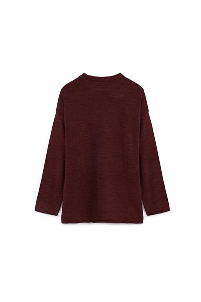 Oversize Triko Kazak Bordo