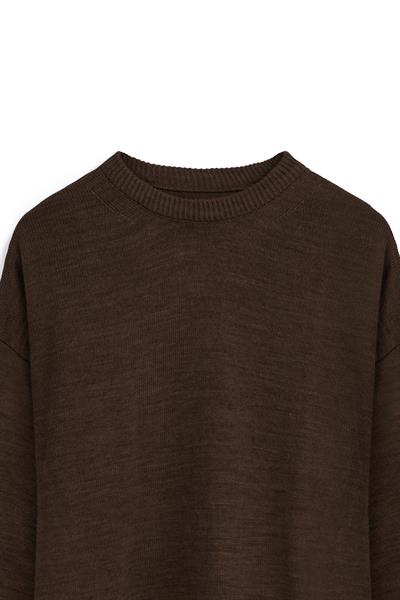 Oversize Triko Kazak Kahverengi