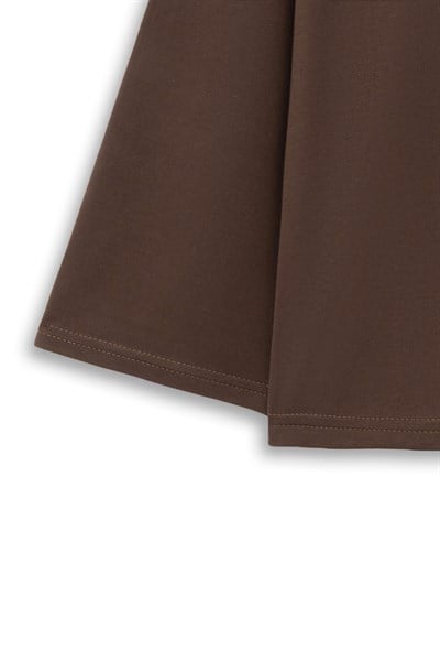 Papatyalı Kısa Sweat Kahverengi