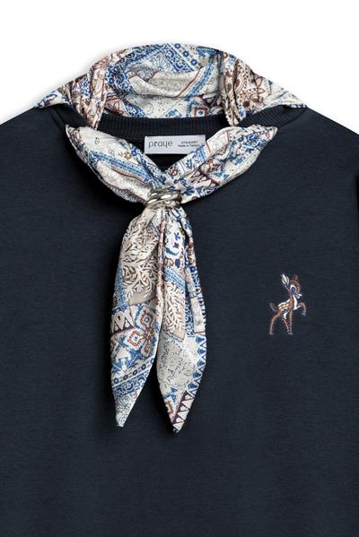 Seyyar Fularlı Sweat Lacivert