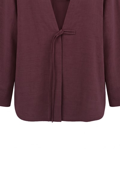 Tek Bağlamalı Kimono Bordo
