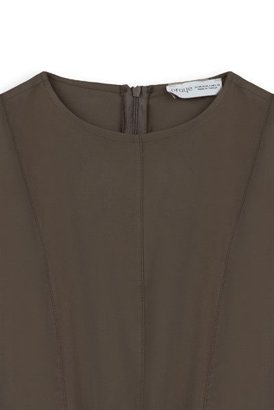 Tencel Zarif Elbise Acı Kahve