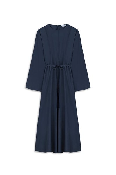 Tencel Zarif Elbise Lacivert