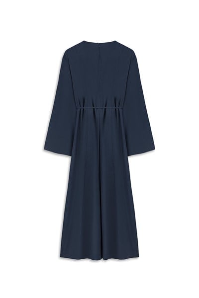 Tencel Zarif Elbise Lacivert