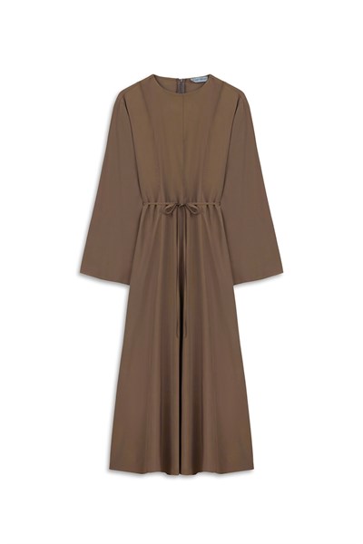 Tencel Zarif Elbise Kahverengi