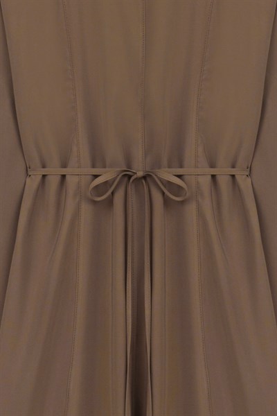 Tencel Zarif Elbise Kahverengi