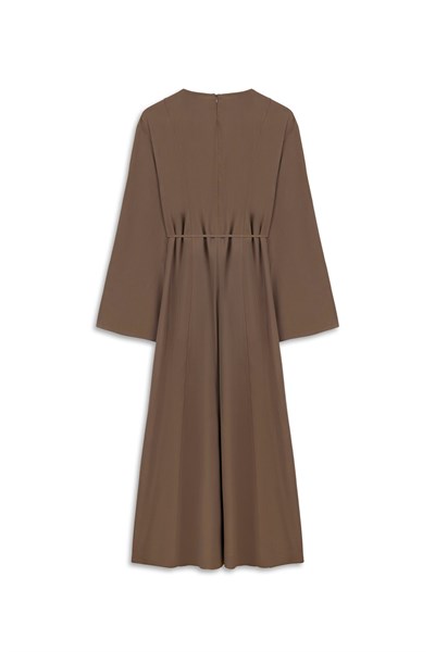 Tencel Zarif Elbise Kahverengi
