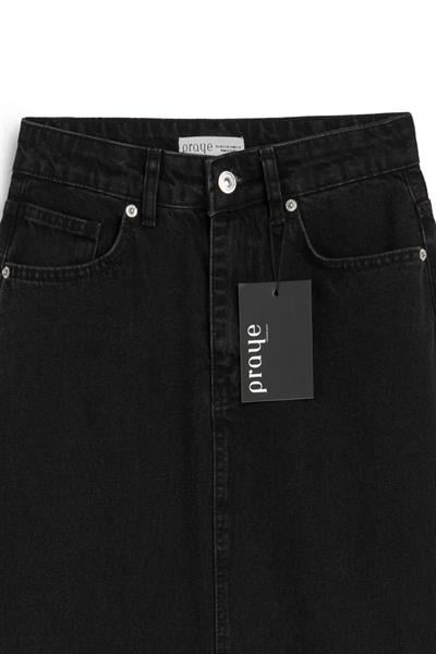Uzun Çan Denim Etek Antrasit
