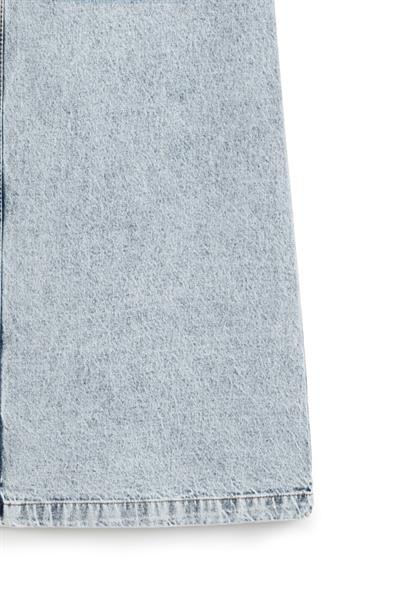 Uzun Çan Denim Etek Buz Mavi