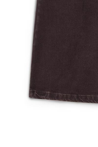 Uzun Çan Denim Etek Kahverengi