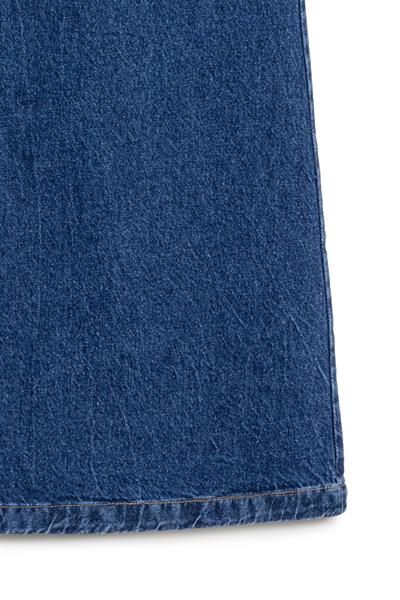 Uzun Çan Denim Etek Mavi