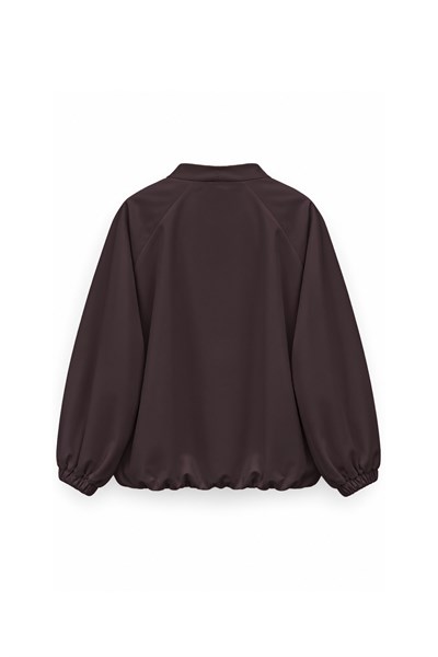 V Yaka Bomber Ceket Bordo