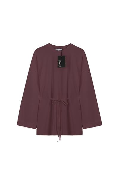 Yanı Yırtmaçlı Sweat Bordo