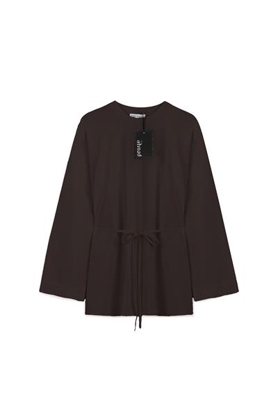 Yanı Yırtmaçlı Sweat Kahverengi