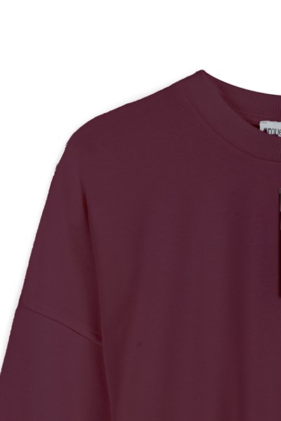 Yanı Yırtmaçlı Sweat Mürdüm