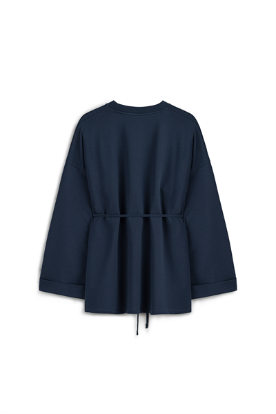 Yanı Yırtmaçlı Sweat Lacivert