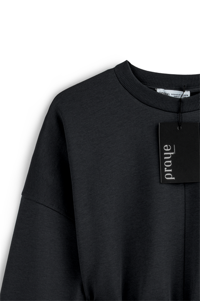 Yanı Yırtmaçlı Sweat Siyah