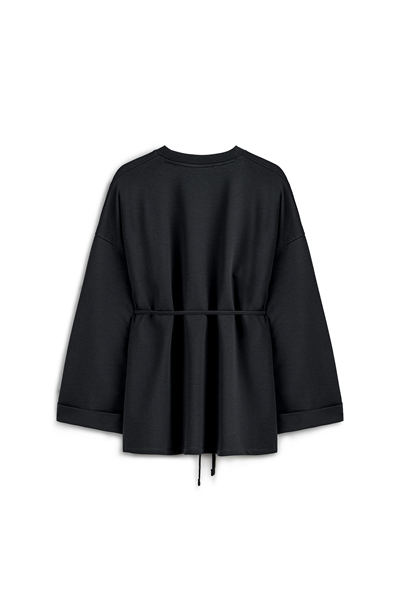 Yanı Yırtmaçlı Sweat Siyah