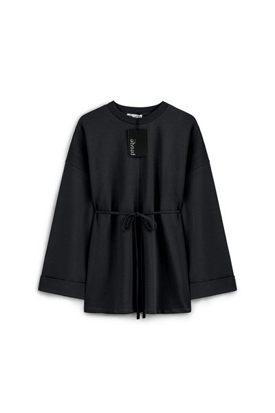 Yanı Yırtmaçlı Sweat Siyah