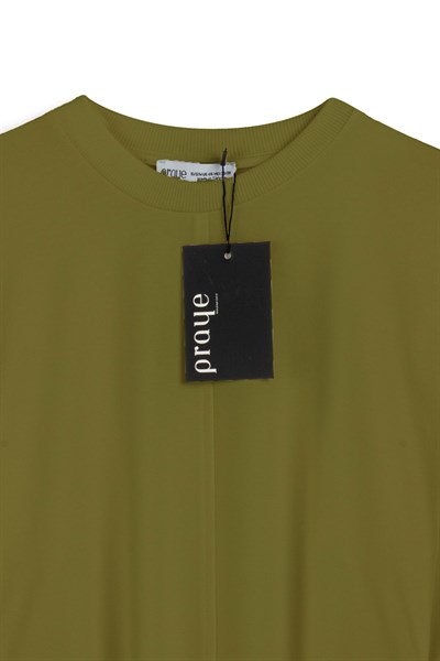 Yanı Yırtmaçlı Sweat Yağ Yeşili