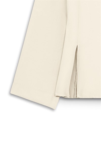 Yırtmaçlı Tencel Bluz Taş