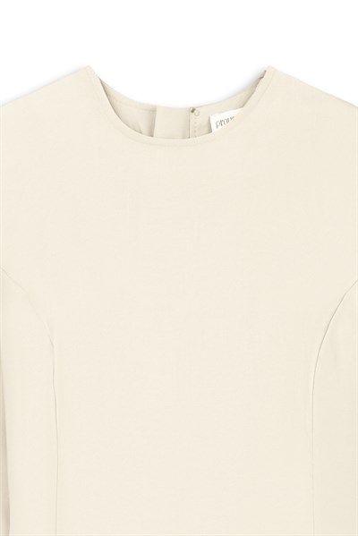 Yırtmaçlı Tencel Bluz Taş