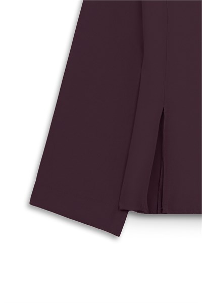 Yırtmaçlı Tensel Bluz Bordo