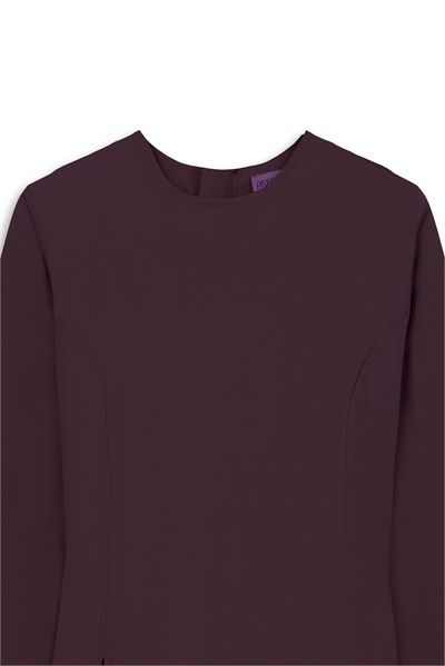 Yırtmaçlı Tensel Bluz Bordo