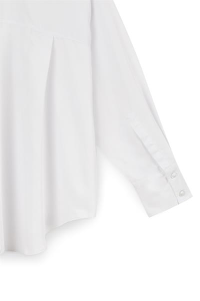 Yumuşak Dokulu Oversize Gömlek Beyaz