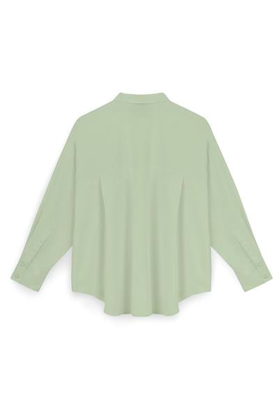 Yumuşak Dokulu Oversize Gömlek Mint