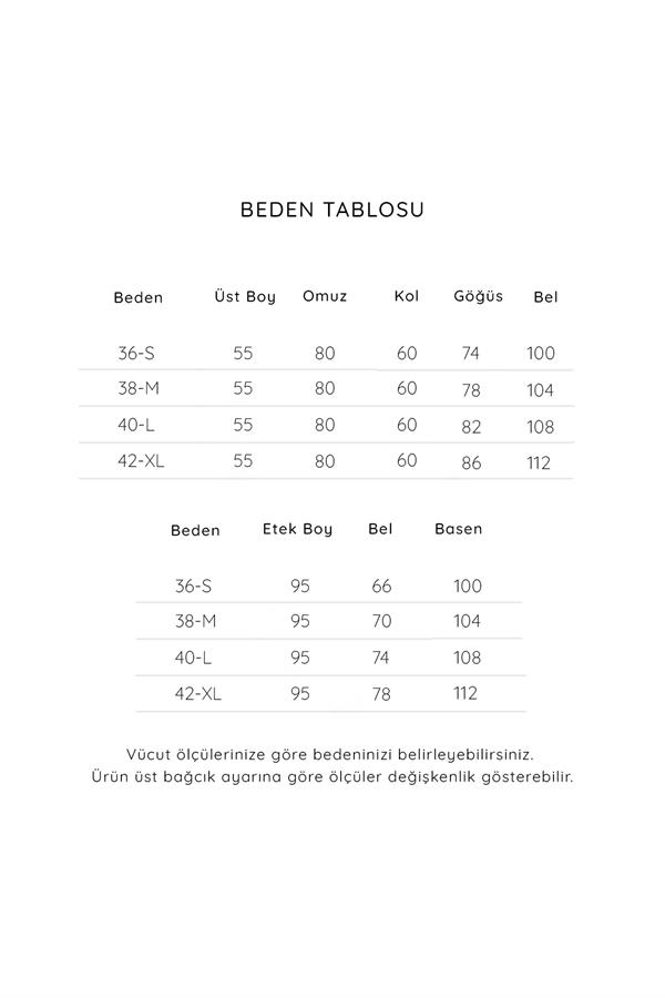Bağcıklı Etekli Takım Siyah