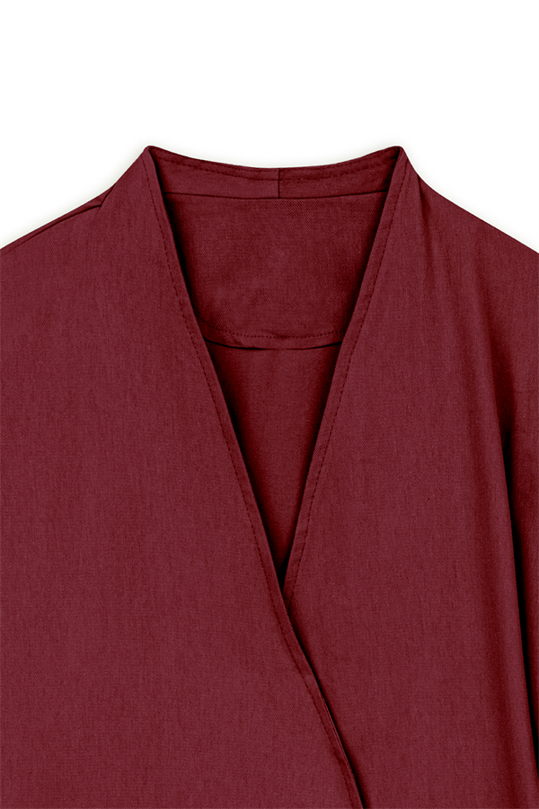 Bağlamalı Tencel Kimono Bordo