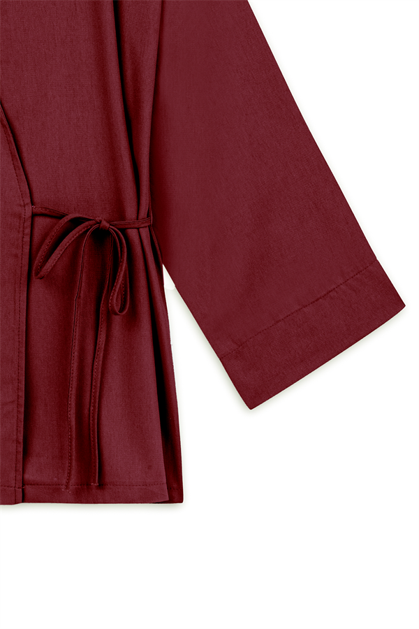 Bağlamalı Tencel Kimono Bordo