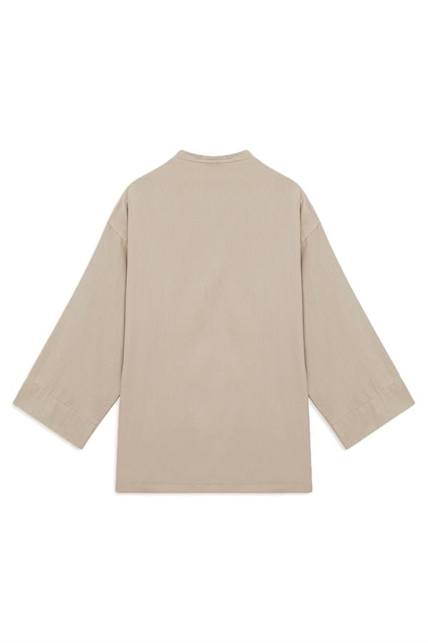 Bağlamalı Tensel Kimono Camel