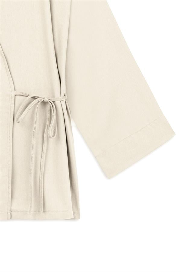 Bağlamalı Tensel Kimono Krem