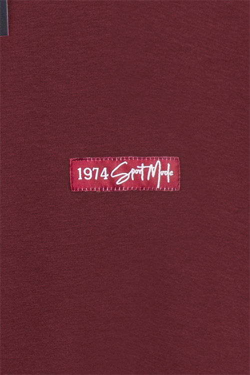 Baskılı Düz Sweat Bordo