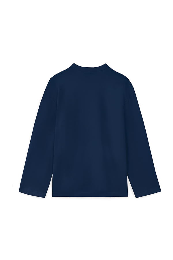 Baskılı Düz Sweat Lacivert
