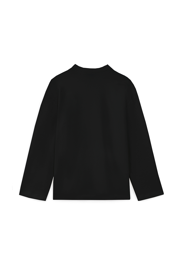 Baskılı Düz Sweat Siyah