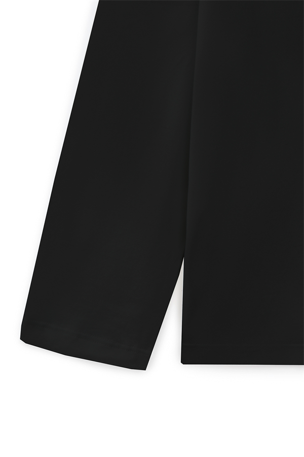 Baskılı Düz Sweat Siyah