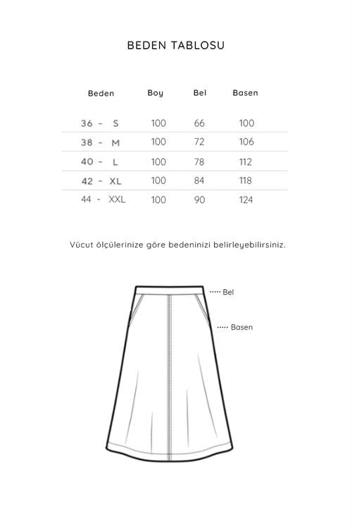 Biyeli Kloş Denim Etek Antrasit