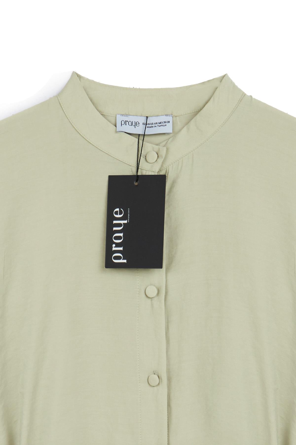 Bağcıklı Düğmeli Tunik Mint
