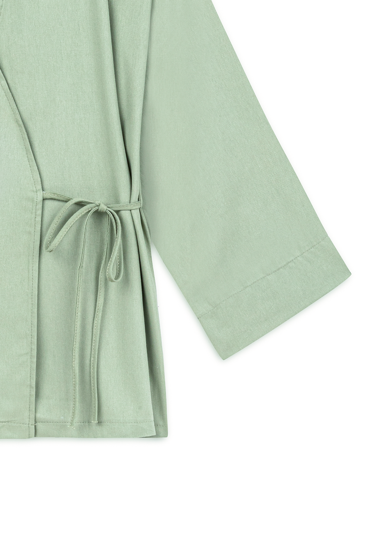 Bağlamalı Gabardin Kimono Çağla