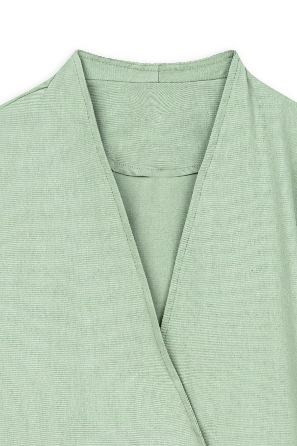 Bağlamalı Gabardin Kimono Çağla