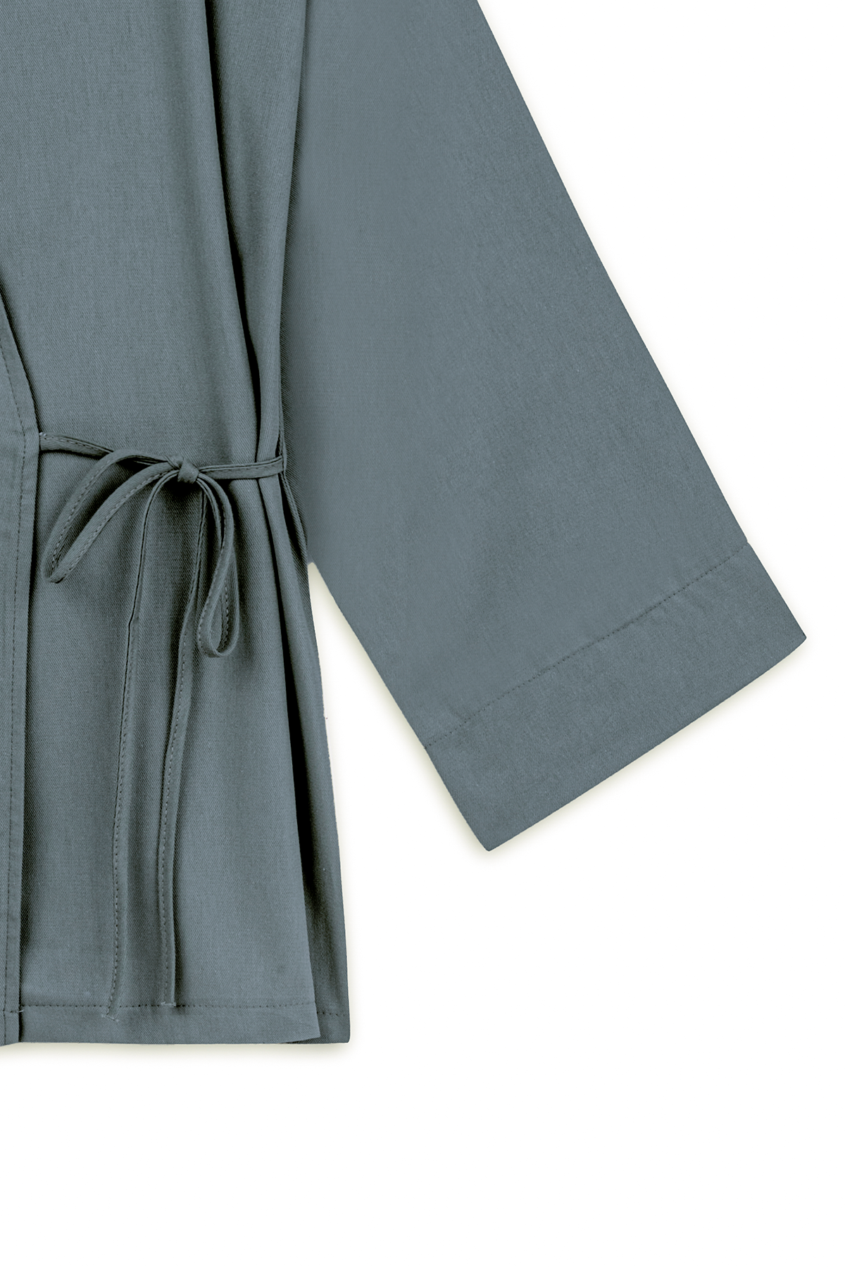 Bağlamalı Gabardin Kimono Füme