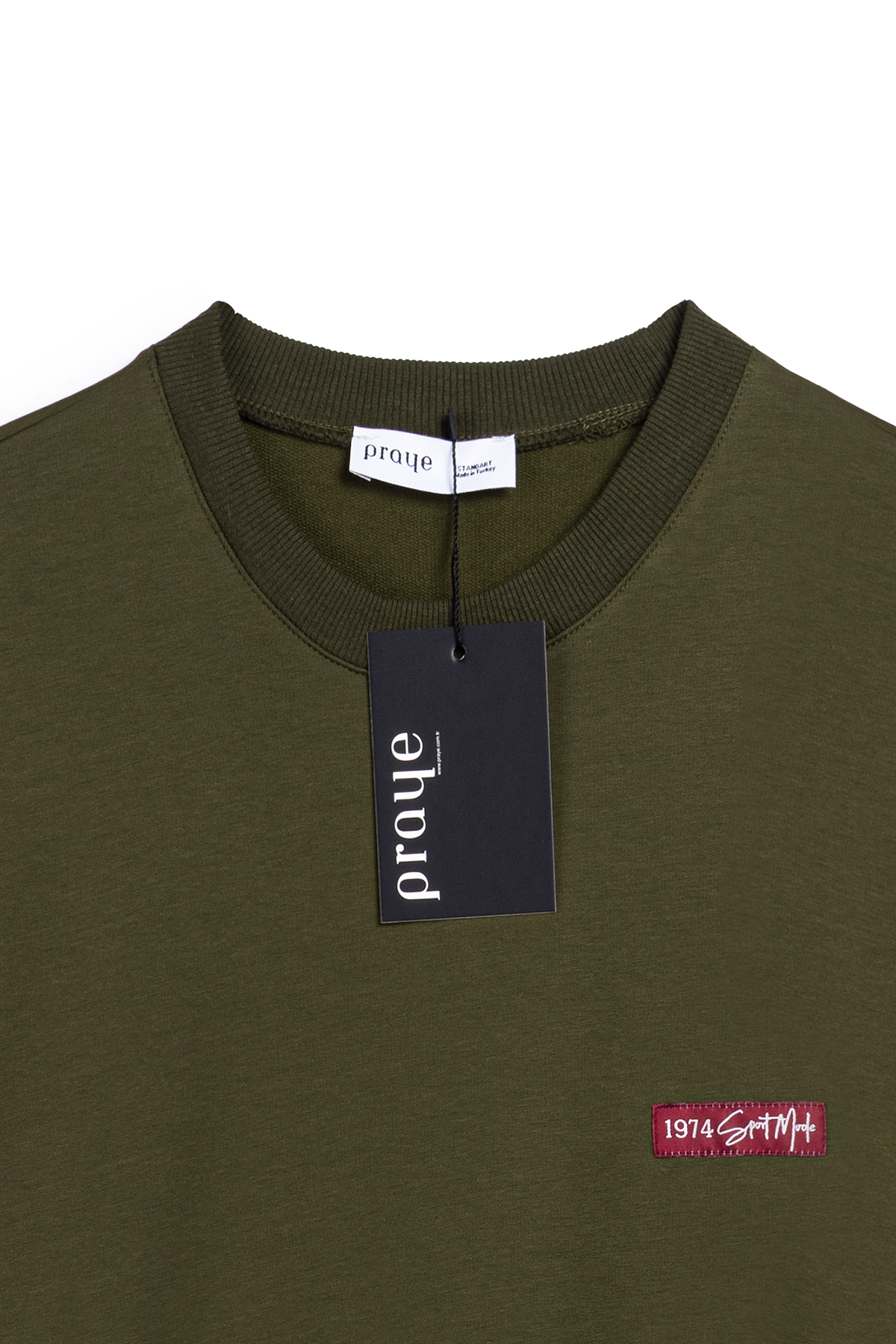 Baskılı Düz Sweat Haki