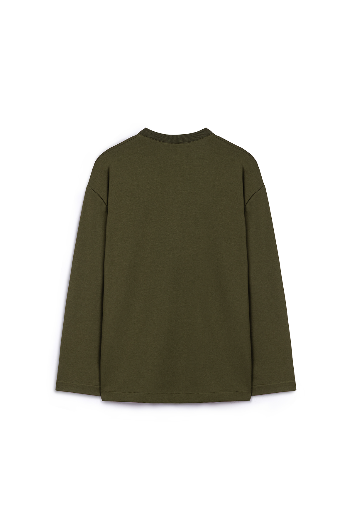 Baskılı Düz Sweat Haki