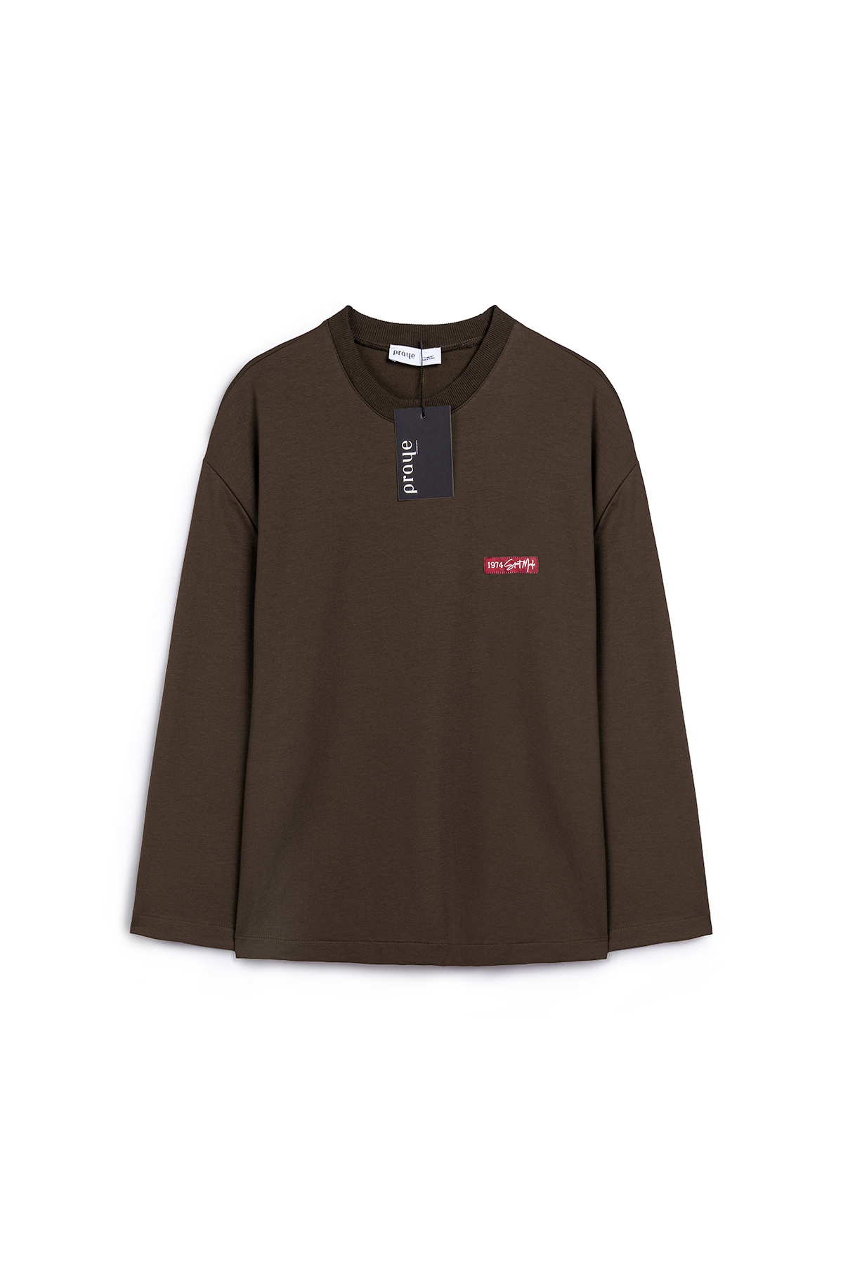 Baskılı Düz Sweat Kahve