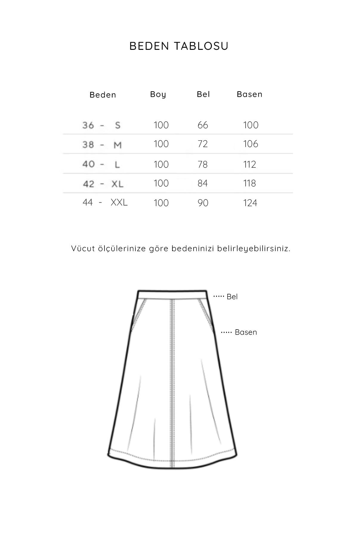 Biyeli Kloş Denim Etek Koyu Mavi