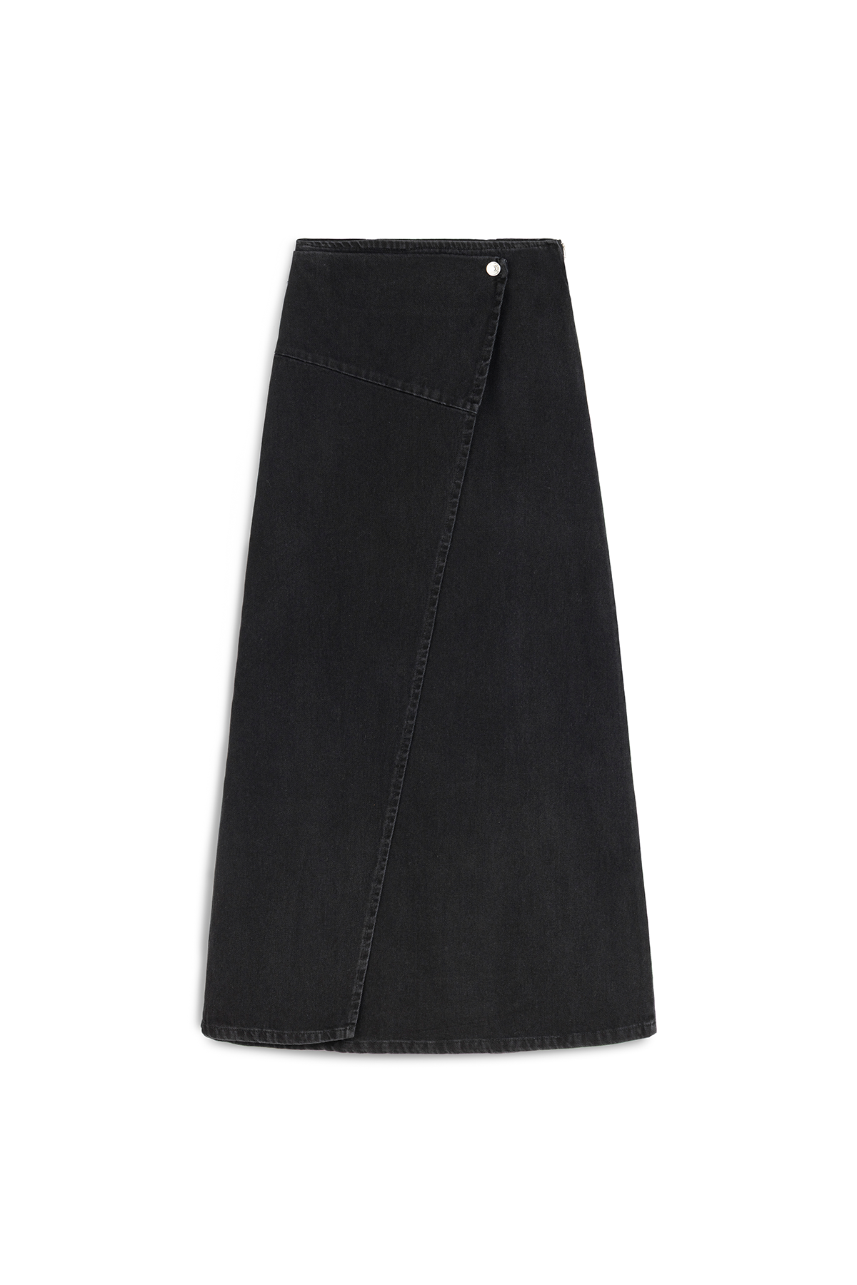 Çapraz Kesim Denim Etek Antrasit